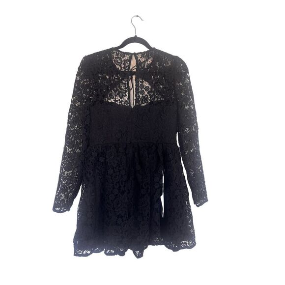 Self-Portrait Tie-neck Mini Dress in Black UK12/US8 - Picture 8 of 11